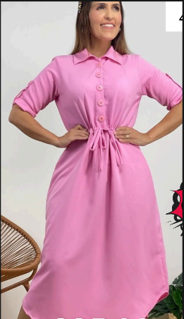 Vestido Chamise Midi Elegante - Rosa Clássico